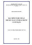 Luận văn Thạc sĩ Văn học: Đặc điểm nghệ thuật truyện ngắn Tô Hoài trước cách mạng