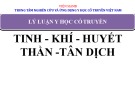 Bài giảng Lý luận học cổ truyền: Tinh, Khí, Huyết, Thần, Tân dịch (Chương 3)