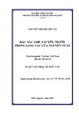 Luận văn Thạc sĩ Ngữ văn: Đặc sắc thể tài yêu ngôn trong sáng tác của Nguyễn Tuân