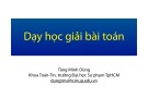 Dạy học giải bài toán môn Toán 1: Bài giảng Lý luận từ Tăng Minh Dũng