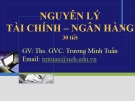 Bài giảng nguyên lý tài chính ngân hàng: Đại cương về tài chính - ThS Trương Minh Tuấn