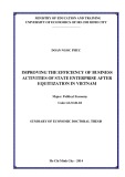 Summary of economic doctoral thesis: Improving business performance of stated owned enterprises after equitization in Vietnam