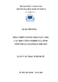 Luận văn Thạc sĩ Kinh tế: Phát triển nguồn nhân lực cho các khu công nghiệp của tỉnh Ninh Thuận giai đoạn 2008-2015