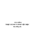 Bài giảng Thực hành vi sinh vật học - Đào Hồng Hà