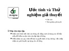 Bài giảng 6sigma: Ước tính và thử nghiệm giả thuyết