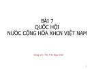 Bài giảng Quốc hội nước cộng hòa XHCN Việt Nam: ThS. Trần Ngọc Định