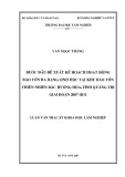 Luận văn Thạc sĩ Khoa học Lâm nghiệp: Bước đầu đề xuất kế hoạch hoạt động bảo tồn đa dạng sinh học tại khu bảo tồn thiên nhiên Bắc Hướng Hóa - Tỉnh Quảng Trị giai đoạn 2007- 2011