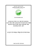 Đánh giá công tác chuyển nhượng, tặng cho, thừa kế quyền sử dụng đất tại thị xã Phú Thọ, tỉnh Phú Thọ giai đoạn 2015 - 2017: Khóa luận tốt nghiệp