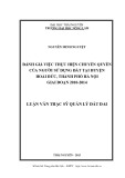 Đánh giá chuyển quyền sử dụng đất tại huyện Hoài Đức, Hà Nội (2010-2014) | Luận văn Thạc sĩ Quản lý đất đai