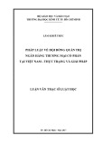 Pháp luật về Hội đồng quản trị ngân hàng thương mại cổ phần tại Việt Nam: Luận văn Thạc sĩ Luật học – Thực trạng và giải pháp