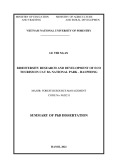 Summary of PhD dissertation: Biodiversity research and development of eco tourism in Cat Ba national park - Hai Phong