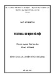 Tóm tắt Luận án Tiến sĩ Văn hóa học: Festival du lịch Hà Nội