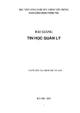Bài giảng Tin học quản lý: Phần 1 (Mới nhất, chi tiết)