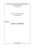Bài giảng Mạng cảm biến Phần 1: Tổng quan và kiến thức cơ bản