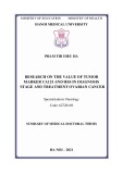 Summary of medical doctoral thesis: Research on the value of tumor marker CA125 and HE4 in diagnosis stage and treatment ovarian cancer