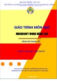 Giáo trình Microsoft Word nâng cao (Nghề Tin học ứng dụng) - Trình độ Trung cấp | CĐ GTVT Trung ương I