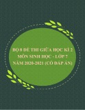 Bộ 8 đề thi giữa học kì 2 môn Sinh học lớp 7 năm 2020-2021 (Có đáp án)
