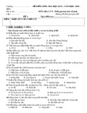 Đề thi giữa học kì 2 Địa lí lớp 8 năm 2020-2021 có đáp án trường THCS Nguyễn Bỉnh Khiêm