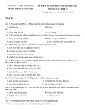 Đề thi học kì 2 môn Lịch sử lớp 12 năm 2020-2021 có đáp án trường THPT Phan Ngọc Hiển, Cà Mau
