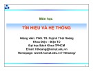 Bài giảng Tín hiệu và hệ thống: Chương 1 - Huỳnh Thái Hoàng