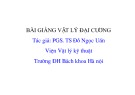 Bài giảng Vật lý đại cương 3 - Chương 6: Cơ học lượng tử