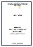 Giáo trình Pha chế và phục vụ rượu nhẹ Trung cấp Saigontourist - Trường Trung cấp Du lịch và Khách sạn Saigontourist