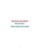 Bài giảng chuyên đề: Bệnh học - Tràn khí màn phổi