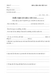 Mẫu Phiếu nhận xét Đảng viên