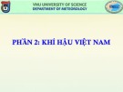 Bài giảng Khí hậu Việt Nam: Khí hậu học và Khí hậu Việt Nam (Phần 2) – ĐH KHTN Hà Nội
