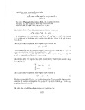 Đề thi Phương trình vi tích phân học kì 2 năm 2020-2021 có đáp án - ĐH Đồng Tháp