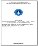 Giáo trình Phụ gia thực phẩm (Công nghệ thực phẩm Cao đẳng): Phần 2 - Trường Cao đẳng Cộng đồng Đồng Tháp