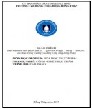 Giáo trình Hóa học thực phẩm (Nghề Công nghệ thực phẩm Cao đẳng): Phần 1 - Trường Cao đẳng Cộng đồng Đồng Tháp chuẩn nhất