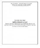 Giáo trình Pháp luật Trung cấp (Phần 2): Tổng cục Giáo dục nghề nghiệp