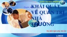 Bài giảng Quản trị nhà trường - Chuyên đề 1: Khái quát về quản trị nhà trường