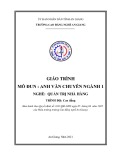 Giáo trình Anh văn chuyên ngành Quản trị nhà hàng (Cao đẳng) - Trường Cao đẳng Nghề An Giang