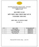 Đề thi An sinh xã hội học kì 2 năm 2020-2021 có đáp án - ĐH Ngoại ngữ - Tin học