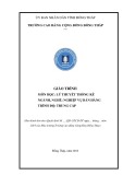 Giáo trình Lý thuyết thống kê Nghiệp vụ bán hàng Trung cấp - Trường Cao đẳng Cộng đồng Đồng Tháp
