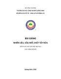 Bài giảng Nhiên liệu, dầu mỡ, chất tẩy rửa Trường ĐH Công nghiệp Quảng Ninh
