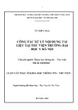 Luận văn Thạc sĩ Khoa học Thông tin Thư viện: Công tác xử lý nội dung tài liệu tại thư viện trường Đại học Y Hà Nội