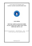 Giáo trình Khởi tạo doanh nghiệp Phát triển nông thôn (Trung cấp) - Trường Cao đẳng Cộng đồng Đồng Tháp