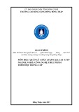 Giáo trình Quản lý chất lượng và luật an toàn thực phẩm (Nghề Công nghệ thực phẩm - Trung cấp) - Trường Cao đẳng Cộng đồng Đồng Tháp