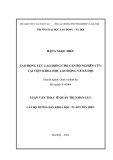 Luận văn Thạc sĩ Quản trị nhân lực: Tạo động lực lao động cho cán bộ nghiên cứu tại Viện Khoa học Lao động và Xã hội