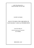 Luận văn Thạc sĩ Quản lý giáo dục: Quản lý ứng dụng công nghệ thông tin tại Sở Giáo dục và Đào tạo tỉnh Bình Phước
