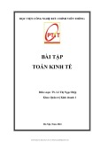 Bài tập Toán kinh tế: Tuyển tập từ TS. Lê Thị Ngọc Diệp