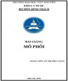 Bài giảng Mô phôi: Phần 1 chuẩn nhất từ Trường ĐH Tây Nguyên