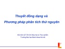 Bài giảng Hóa công 1: Thuyết đồng dạng và phương pháp phân tích thứ nguyên