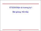 Bài giảng Điện tử tương tự 1: Hồi tiếp