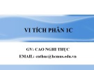 Bài giảng Vi tích phân 1C: Chương 5 - Cao Nghi Thục [Full kiến thức]