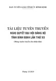 Tài liệu tuyên truyền Nghị quyết Đại hội Đảng bộ tỉnh Bình Định lần thứ XX (Dùng cho nhân dân) [Chuẩn nhất]