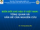 Bài giảng Biến đổi khí hậu ở Việt Nam: Tổng quan và vấn đề cần nghiên cứu từ GS. Trương Quang Học